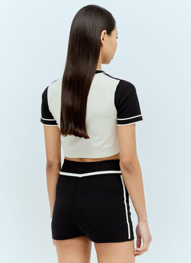 대조적인 니트 크롭 탑  Max Mara 대조적인 니트 크롭 탑  블랙 max0256009