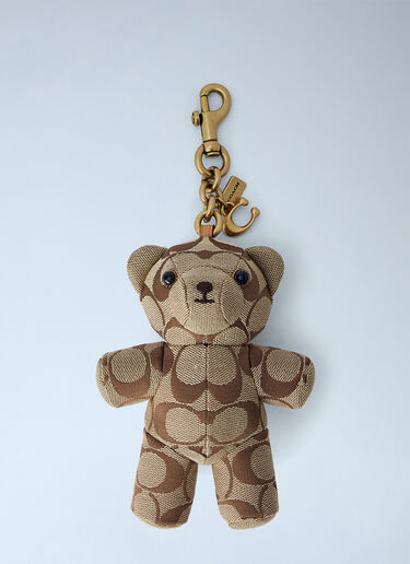LN-CC® - Coach: Bear Bag Charm In Signature Jacquard - Beige Coach Bear Bag Charm In Signature Jacquard Beige coa0266001
