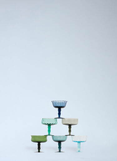 Set Of Six Diseguale Goblets Bitossi Home Set Of Six Diseguale Goblets Multicolour wps0692579