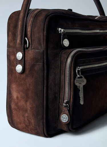 LN-CC® - Acne Studios: Camero Party Suede Shoulder Bag - Dark Brown Acne Studios Camero Party Suede Shoulder Bag Dark Brown acn0265033