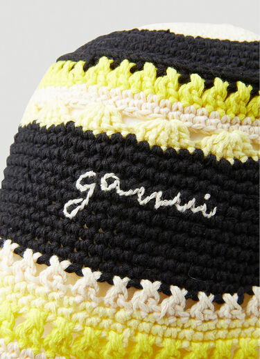 GANNI Crochet Bucket Hat Yellow gan0251056