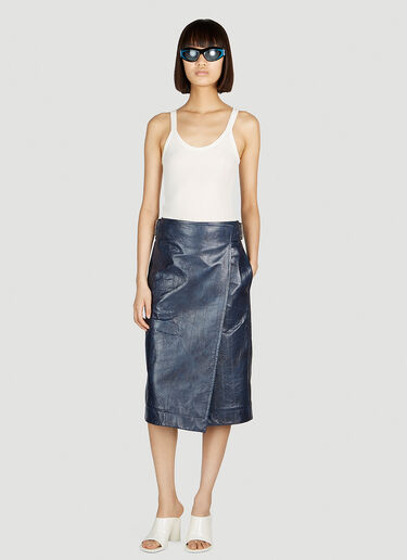 Bottega Veneta Embossed Skirt Dark Blue bov0252068