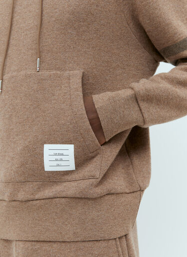 Four Bar Wool Hooded Sweatshirt Thom Browne Four Bar Wool Hooded Sweatshirt Brown thb0153010