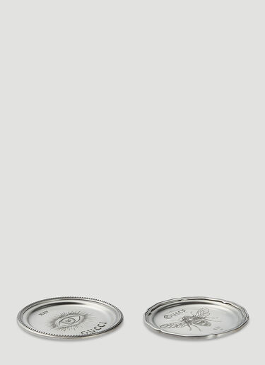 Gucci Set of Two Bee Coasters Silver wps0680044