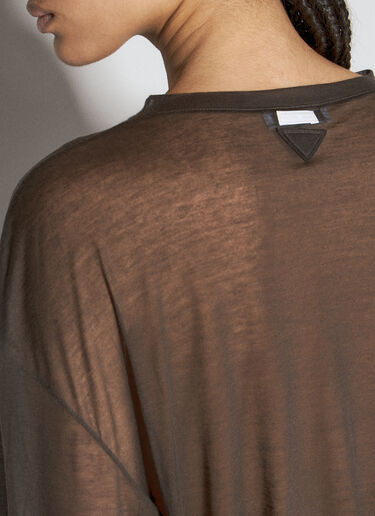 Prada 半透视上衣  棕色 pra0256005