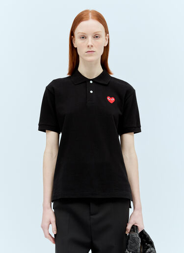 Comme Des Garçons PLAY Logo Patch Polo Shirt Black cpl0355003