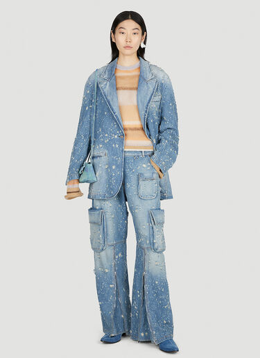 Acne Studios 做旧牛仔西装外套 蓝色 acn0252047