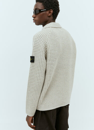 スプレッドカラー ウールセーター Stone Island スプレッドカラー ウールセーター クリーム sto0154062