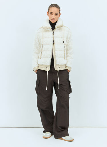 Moncler Grenoble Teddy Zip-Up Cardigan Off white mog0258009