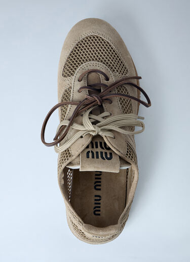 Miu Miu Rope and Suede Sneakers Beige miu0263029