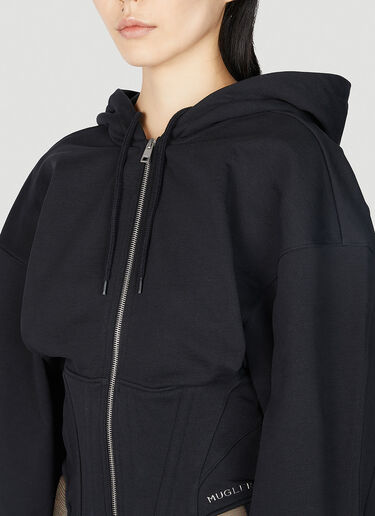 Mugler Corset Hooded Sweatshirt Black mug0251007
