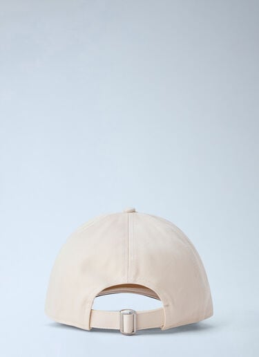 LN-CC® - Moncler: Embroidered Logo Baseball Cap - Cream Moncler Embroidered Logo Baseball Cap Cream mon0166036