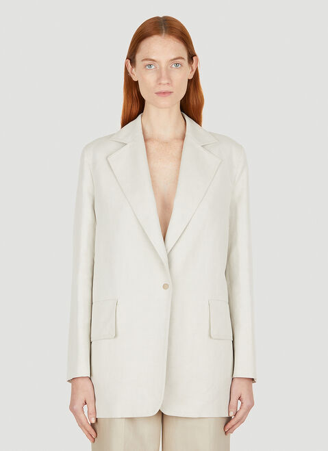 Jacquemus Mosa Single Breasted Blazer Beige jac0248040