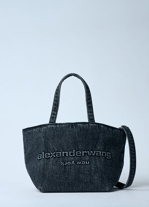 Prada Small Denim Punch Tote Bag Beige pra0260037