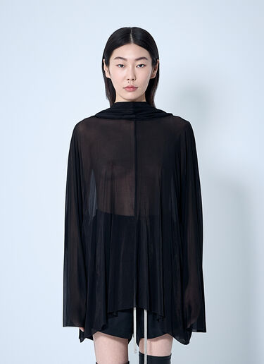 Rick Owens 连帽长袍上衣  黑色 ric0260009
