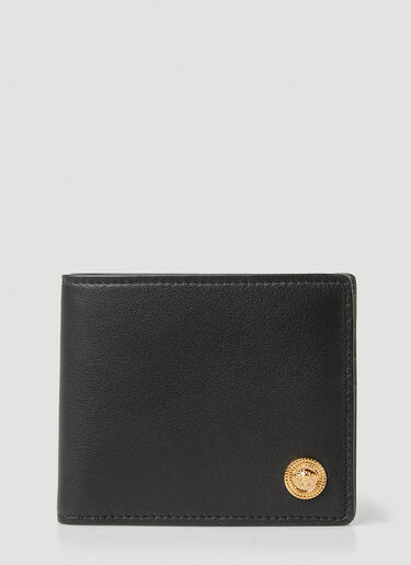 Versace Logo Plaque Wallet Black ver0149055