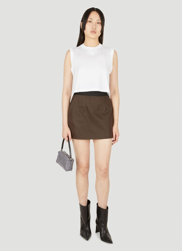 Alexander Wang Logo Waistband Skirt Brown awg0249006