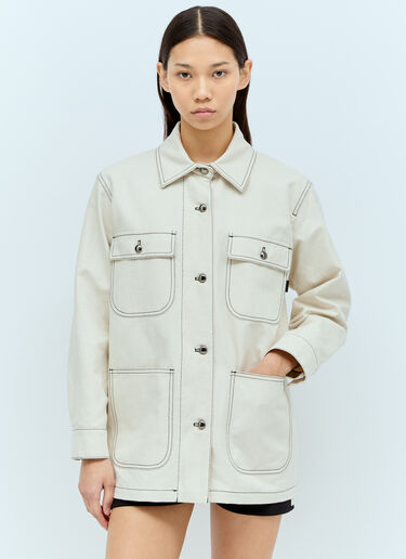 Max Mara 粗斜纹布夹克 白色 max0256026