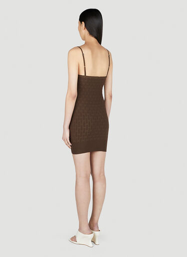 Jacquemus La Robe Maille Tecido Dress Brown jac0251041