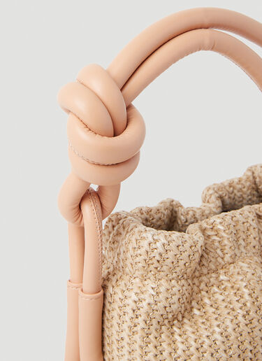 GANNI Small Knot Bucket Handbag Beige gan0253044