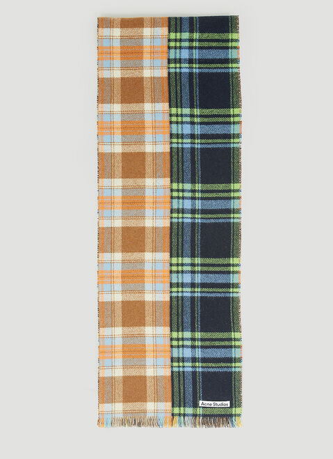Acne Studios Check Wool Scarf Yellow acn0353001