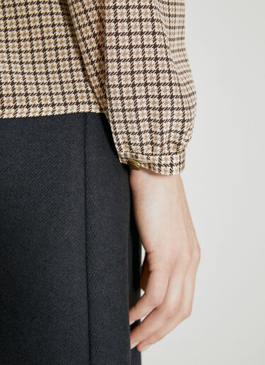 Prada Jacquard Crepe De Chine Shirt Brown pra0254004