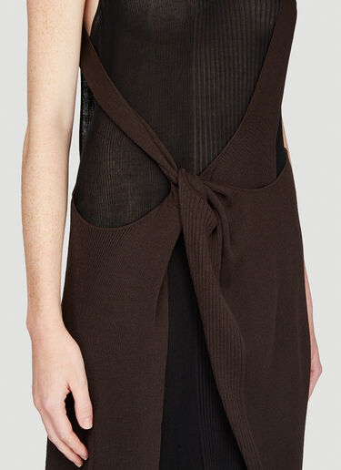 Bottega Veneta Asymmetric Knit Dress Brown bov0240019