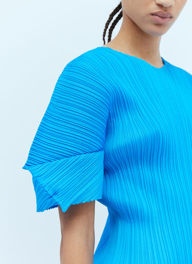 Short Sleeve Pleated Top Pleats Please Issey Miyake Short Sleeve Pleated Top Blue plp0254001