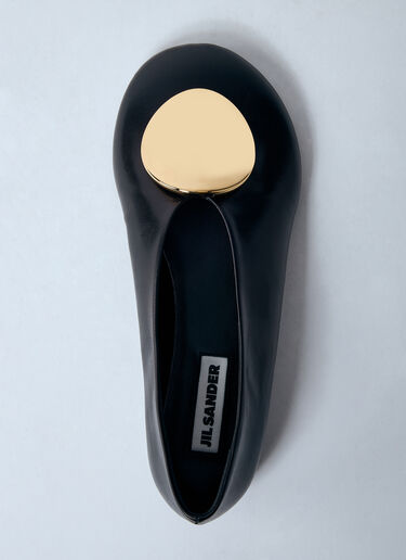 Jil Sander レザーバレエパンプス  ブラック jil0259021