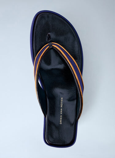 Dries Van Noten 缎面厚底人字拖凉鞋 蓝色 dvn0263029