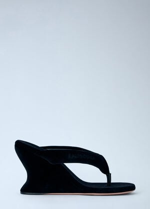 Balenciaga Gaeta Wedge Thong Sandals Black bal0265042