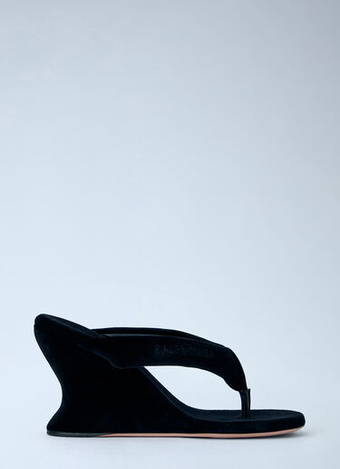 LN-CC® - Balenciaga: Gaeta Wedge Thong Sandals - Black Balenciaga Gaeta Wedge Thong Sandals Black bal0265042