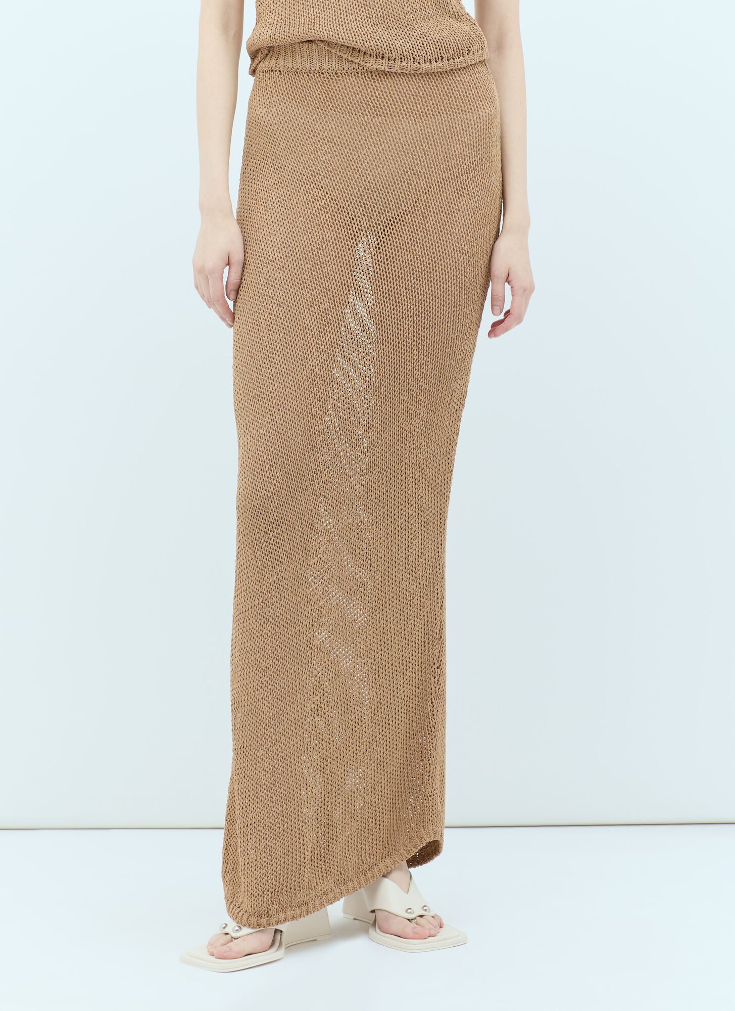 Shop Aya Muse Atele Midi Skirt In Brown