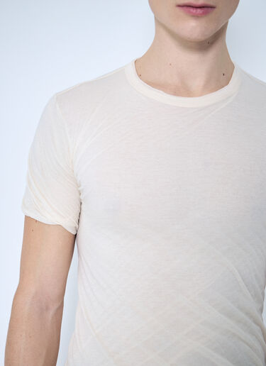 Rick Owens Layered Short Sleeve T-Shirt Beige ric0159007