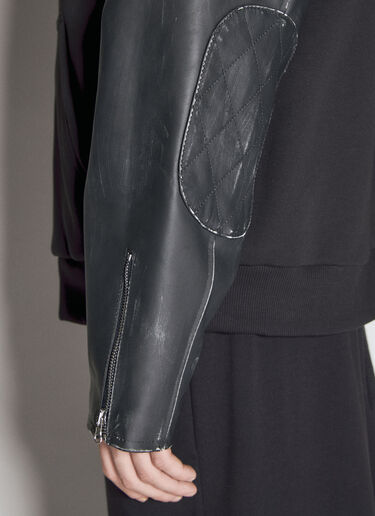 MM6 Maison Margiela Leather Sports Jacket Black mmm0154002