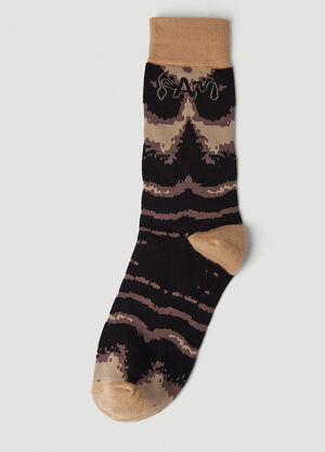 Prada Moire Dress Socks Blue pra0258024
