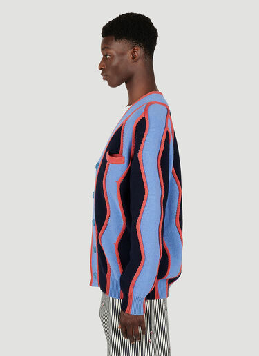 ウェービーストライプカーディガン Kenzo ウェービーストライプカーディガン ブルー knz0152003