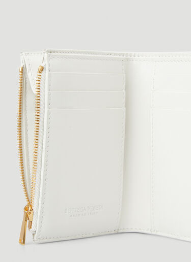 Bottega Veneta Intreccio Tri-Fold Zip Wallet White bov0246096