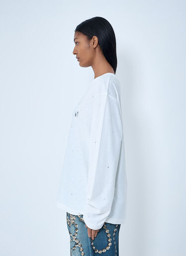 Acne Studios Logo Print Long Sleeve T-Shirt White acn0263007