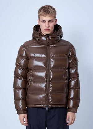Moncler Maya Hooded Short Down Jacket Brown mon0166040