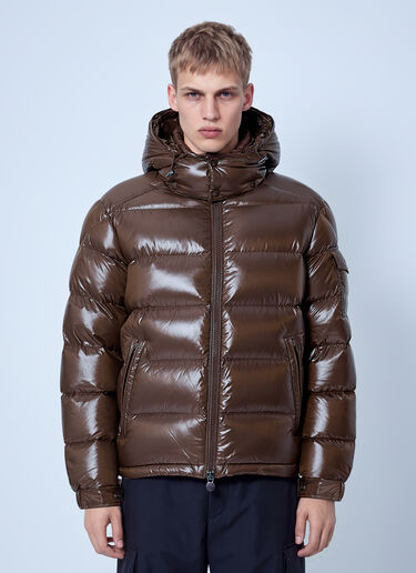 LN-CC® - Moncler: Maya Hooded Short Down Jacket - Brown Moncler Maya Hooded Short Down Jacket Brown mon0166040