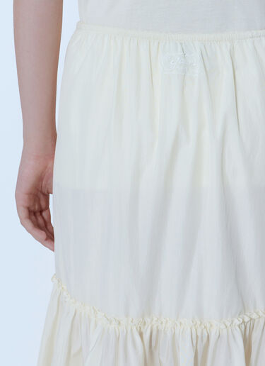 LN-CC® - GANNI: Lace Ruffle Midi Skirt - Cream GANNI Lace Ruffle Midi Skirt Cream gan0266015