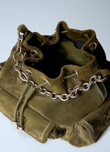 Off-White Dumbo.B Suede Bucket Bag Green ofw0262074