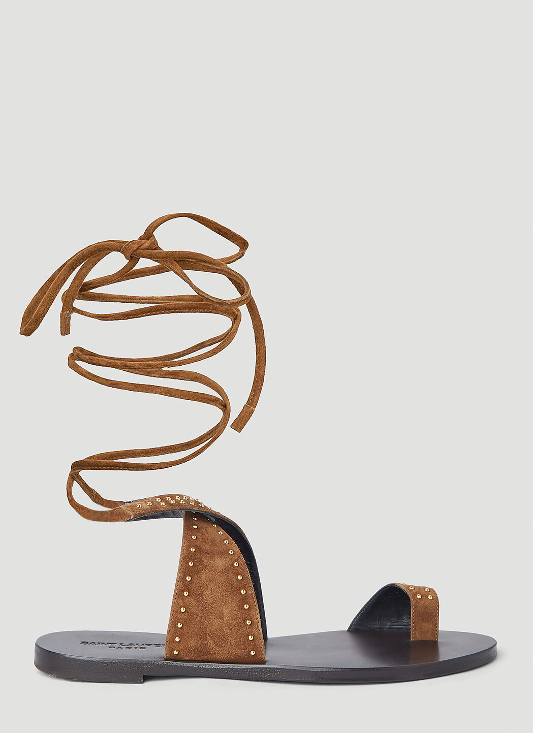 Saint Laurent Gia Wrap Sandals in Brown LN CC