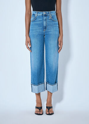 Sportmax Cropped Wide-Leg Denim Jeans Blue spx0265035