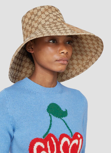 Gucci Oversized GG Logo Bucket Hat Beige guc0241055