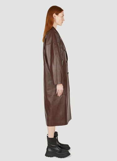 Max Mara Ussuri Leather Trench Coat Brown max0249011