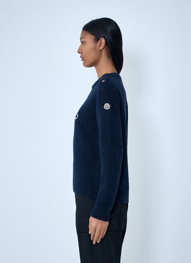 Moncler Embroidered Logo Wool Sweater Black mon0263049