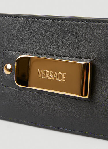 Versace Logo Plaque Card Holder Black ver0149053