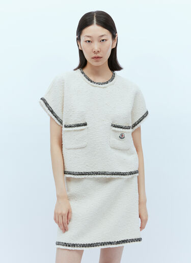 Moncler 短袖粗花呢 T 恤 乳白色 mon0255032